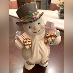 Lenox Special Delivery Snowman Porcelain Figurine - Vintage